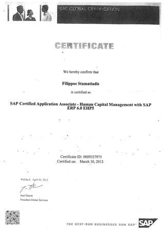 Certification SAP 2012