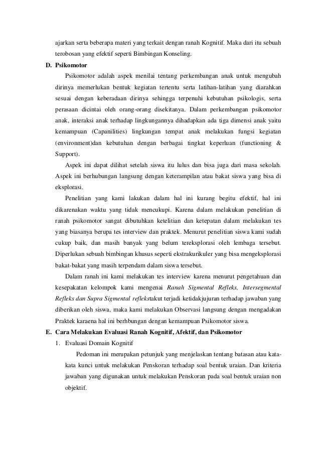 Kognitif Afektif Contoh Soal Kognitif Untuk Anak Tk
