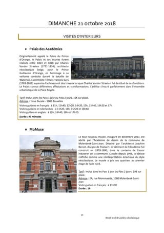 Week-end Bruxelles néoclassique
10
DIMANCHE 21 octobre 2018
VISITES D’INTERIEURS
 Palais des Académies
Originellement app...