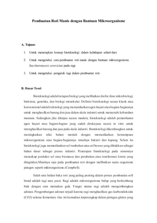 A biologi desain penelitian pembuatan roti manis dengan bantuan ...