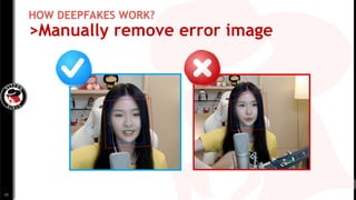 HOW DEEPFAKES WORK?
>Manually remove error image
17
 