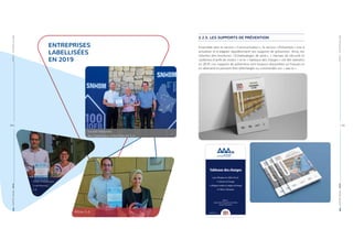 Société Nationale
des Habitations à Bon Marché S.A.
Union Investment
Luxembourg
S.A.
RAPPORTANNUEL|2019PARTIE2-ACTIVITÉSDEL’AAA
34 |
RAPPORTANNUEL|2019PARTIE2-ACTIVITÉSDEL’AAA
| 35
ENTREPRISES
LABELLISÉES
EN 2019
2.2.5. LES SUPPORTS DE PRÉVENTION
Ensemble avec le service « Communication », le service « Prévention » vise à
actualiser et à adapter régulièrement ses supports de prévention. Ainsi, les
refontes des brochures « Echafaudages de pied », « Harnais de sécurité et
systèmes d’arrêt de chutes » et le « Tableaux des charges » ont été réalisées
en 2019. Les supports de prévention sont toujours disponibles en français et
en allemand et peuvent être téléchargés ou commandés sur « aaa.lu ».
Attrax S.A.
 