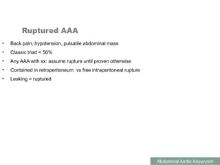 Aortic abdominal aneurysm presentation indonesia | PPTX