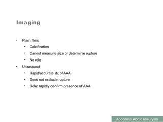 Aortic abdominal aneurysm presentation indonesia | PPTX