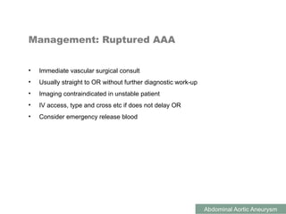 Aortic abdominal aneurysm presentation indonesia | PPTX