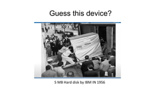 Guess this device?
5 MB Hard disk by IBM IN 1956
 