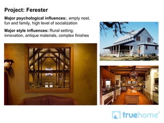 Project: Ferester Major psychological influences: , empty nest, fun and family, high level of socialization Major style in...