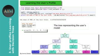11
3-UserproflesLearning
withDecisionTrees
[By Amina Delali]
Learning the User’s ProfleLearning the User’s Profle
●
The tree representing the user’s
model
 