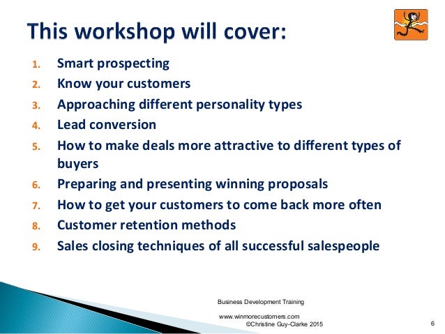 Workshop titles and samples