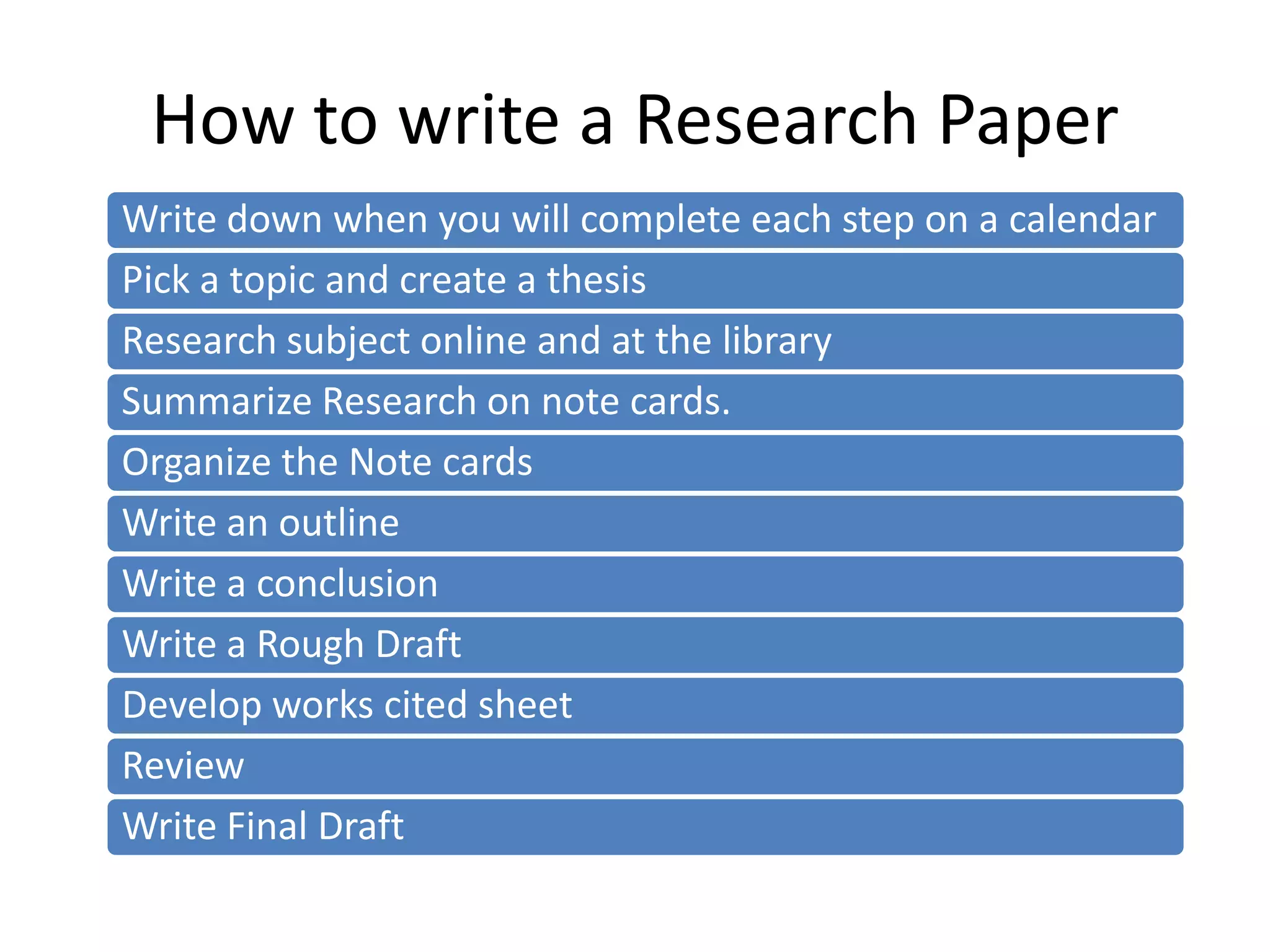 How to write a Research Paper