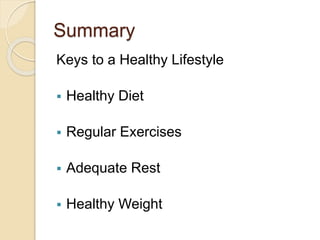 Maintaining a Healthy Lifestyle | PPTX