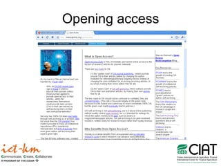 Access and Availability of Research Results