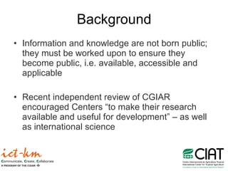 Access and Availability of Research Results
