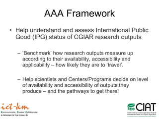 Access and Availability of Research Results