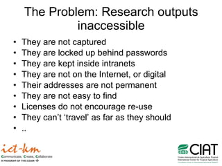 Access and Availability of Research Results