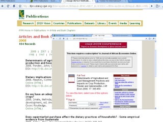 Access and Availability of Research Results