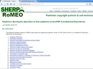 Access and Availability of Research Results: Pathways to Accessibility