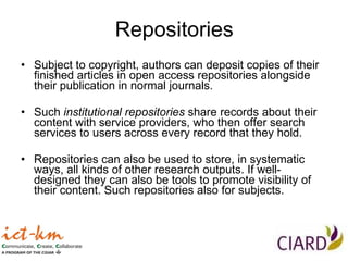 Access and Availability of Research Results: Pathways to Accessibility