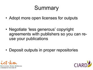Access and Availability of Research Results: Pathways to Accessibility