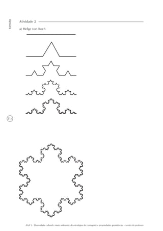 114
Correções
AAA 5 - Diversidade cultural e meio ambiente: de estratégias de contagem às propriedades geométricas – versão do professor
Atividade 2
a) Helge von Koch
 