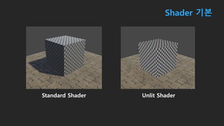 Shader 기본
Standard Shader Unlit Shader
 