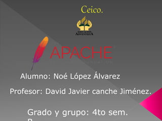 Alumno: Noé López Álvarez
Profesor: David Javier canche Jiménez.
Grado y grupo: 4to sem.
 