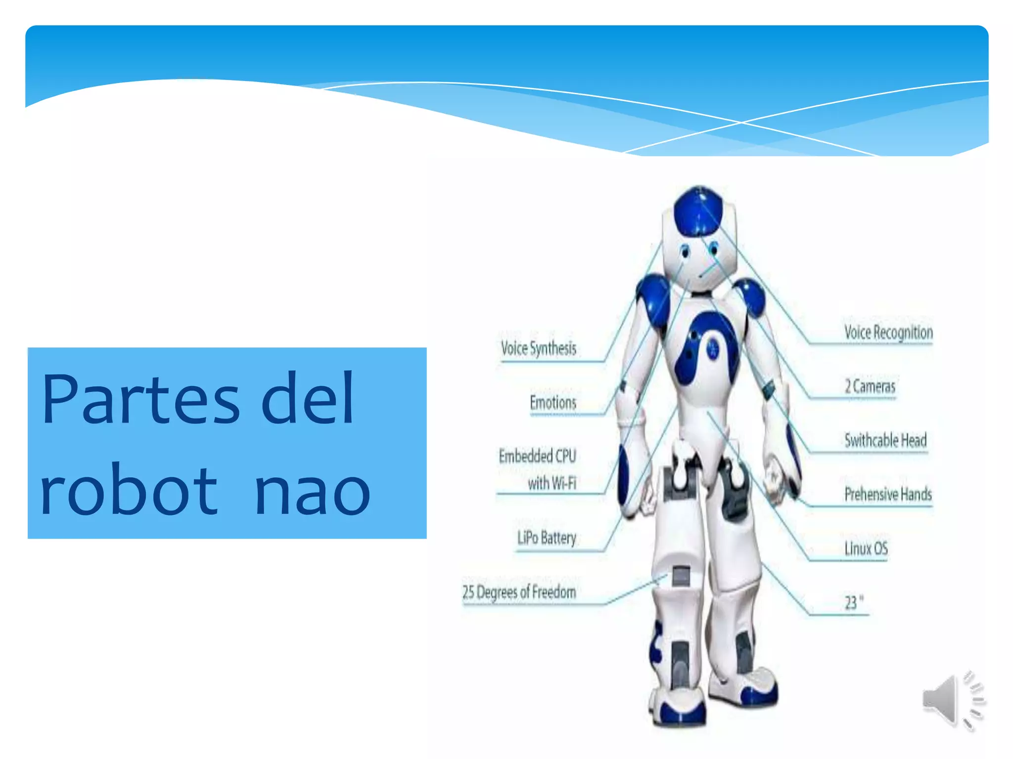 Partes del robot  nao
