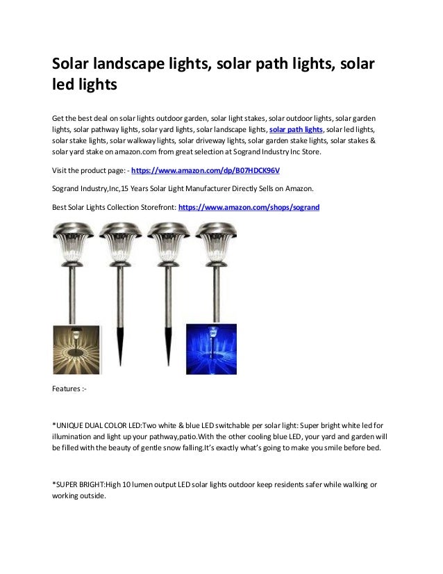 Solar Landscape Lights Path Led