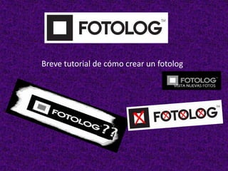 Breve tutorial de cómo crear un fotolog .
 
