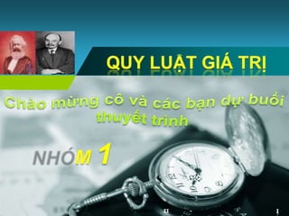.QUY LUẬT GIÁ TRỊChào mừng cô và các bạn dự buổi thuyết trìnhNHÓM 1MÔN NGUYÊN LÍ ІІ CNMLN-TRƯỜNG ĐẠI HỌC THƯƠNG MẠI2