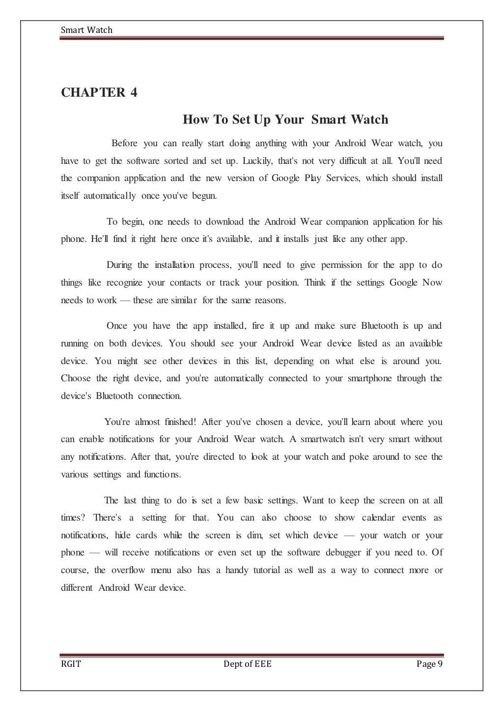 smart watch essay in english