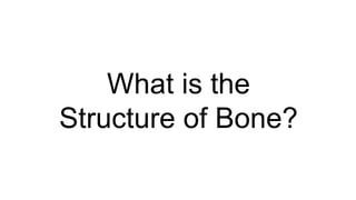What is the
Structure of Bone?
 