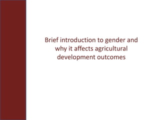 Integrating gender considerations into livestock genetic improvement programs in low to middle income countries