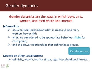 Integrating gender considerations into livestock genetic improvement programs in low to middle income countries