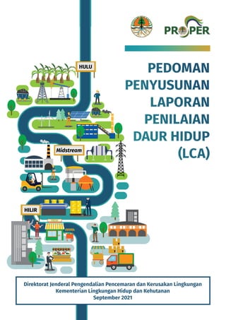 PEDOMAN
PENYUSUNAN
LAPORAN
PENILAIAN
DAUR HIDUP
(LCA)
HULU
HILIR
FRESH
Midstream
Direktorat Jenderal Pengendalian Pencemaran dan Kerusakan Lingkungan
Kementerian Lingkungan Hidup dan Kehutanan
September 2021
 