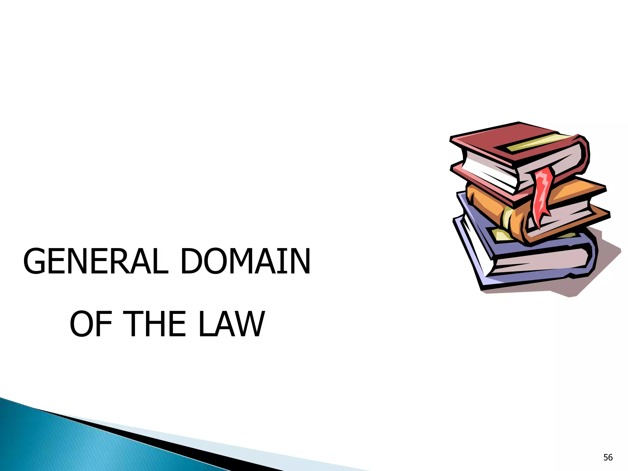 GENERAL DOMAIN
OF THE LAW
56
 