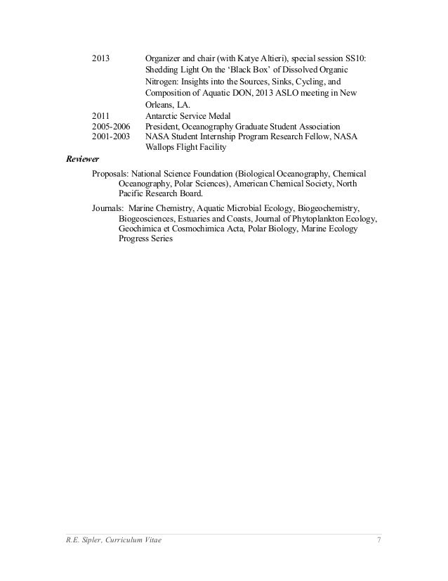 cv for research internship