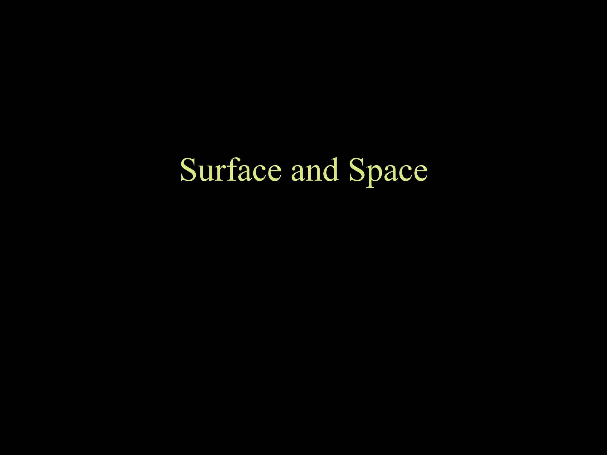 Surface and Space 