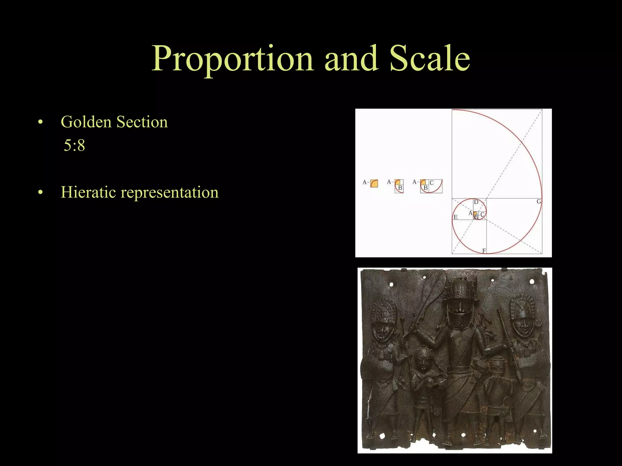 Proportion and Scale Golden Section 5:8 Hieratic representation 