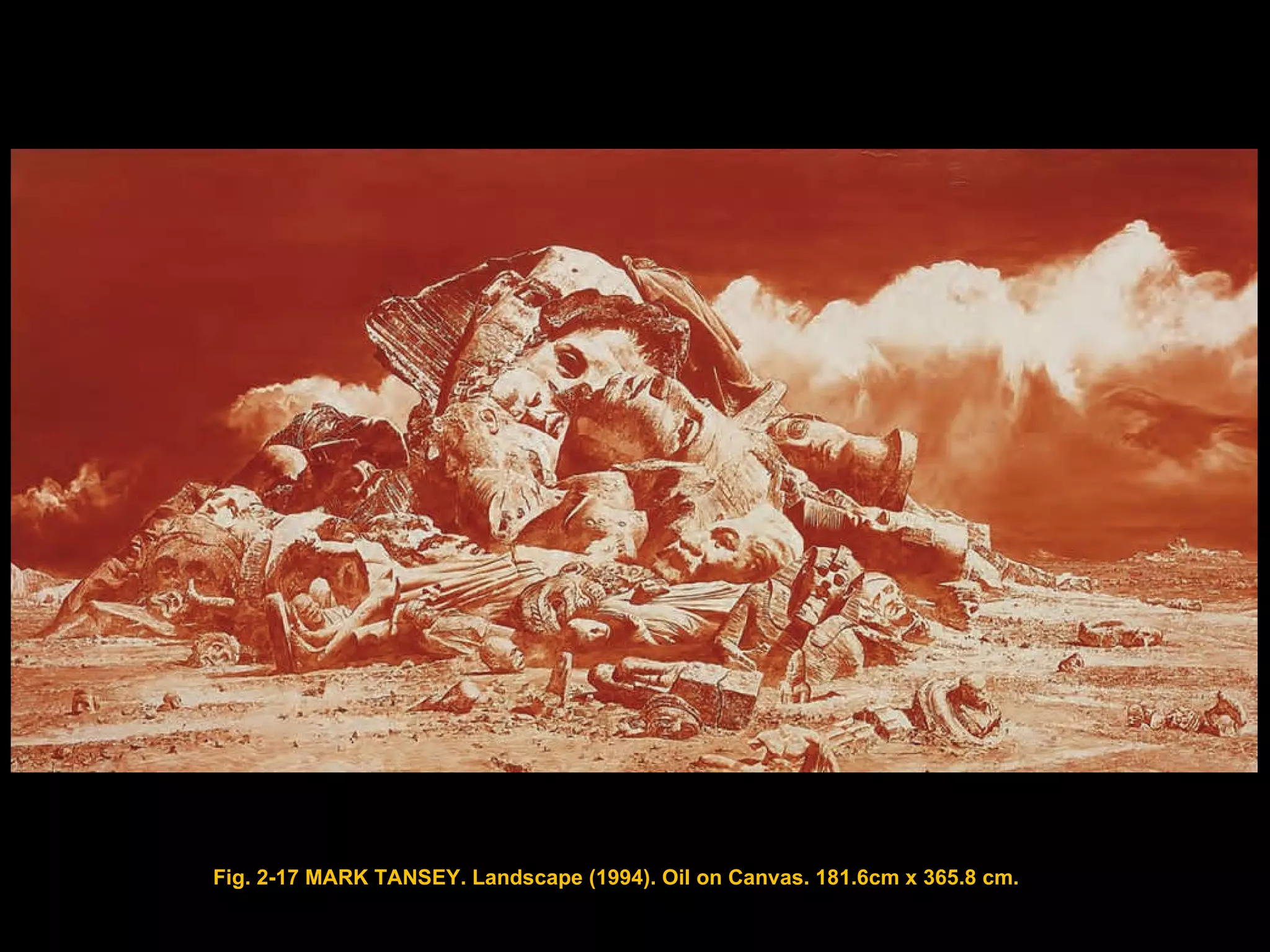 Fig. 2-17 MARK TANSEY. Landscape (1994). Oil on Canvas. 181.6cm x 365.8 cm.  