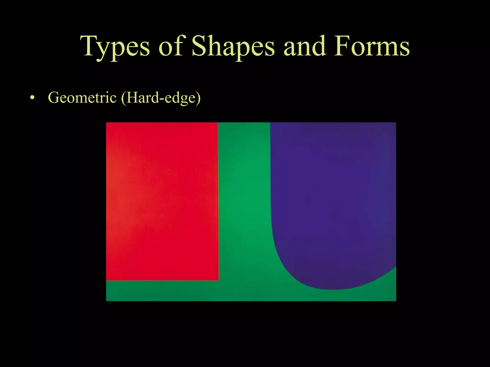 Types of Shapes and Forms Geometric (Hard-edge) 