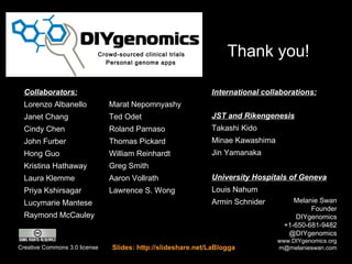 DIYgenomics community computing health models Slide 48