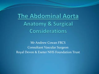 Mr Andrew Cowan FRCS
Consultant Vascular Surgeon
Royal Devon & Exeter NHS Foundation Trust

 