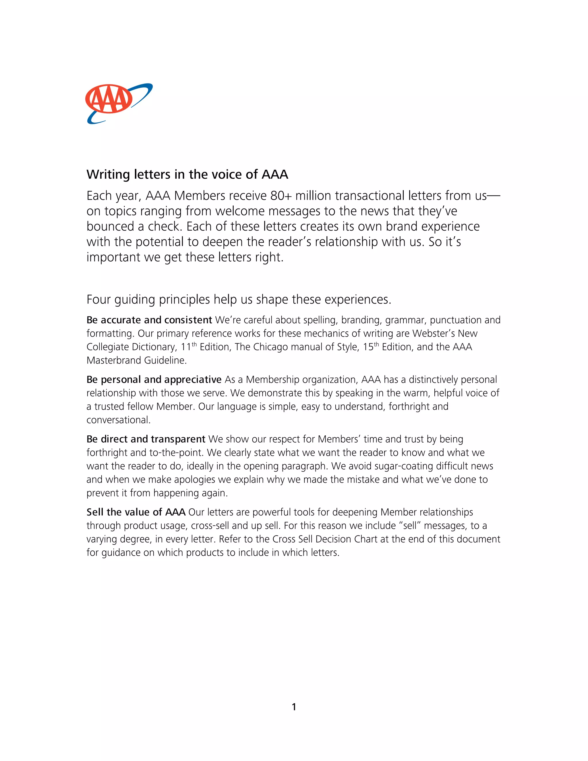Aaa letters style guide | PDF