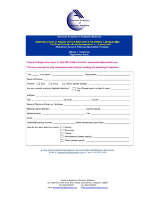 Aaam registration form