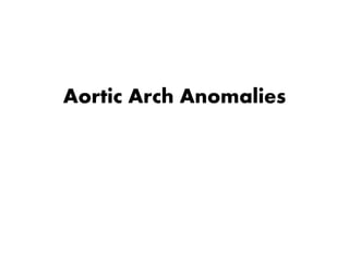 Aortic Arch Anomalies
 