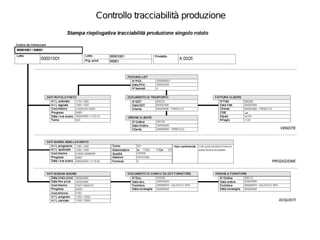 Controllo tracciabilità produzione
 