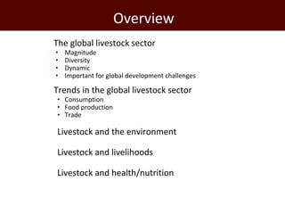 The global livestock agenda: Opportunities and challenges  