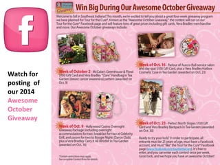 Watch for
posting of
our 2014
Awesome
October
Giveaway
 