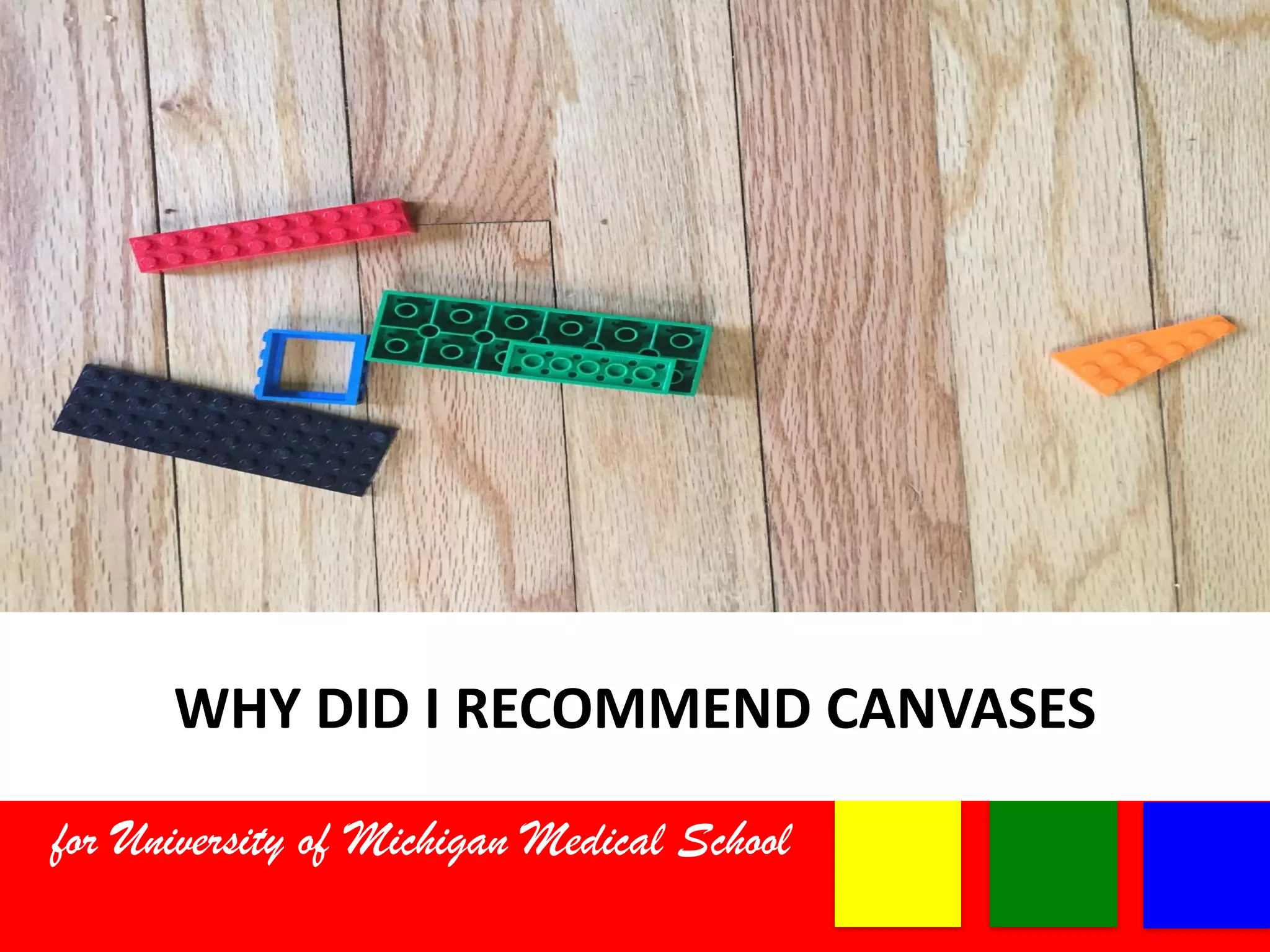 WHY	
  DID	
  I	
  RECOMMEND	
  CANVASES
for University of Michigan Medical School
 